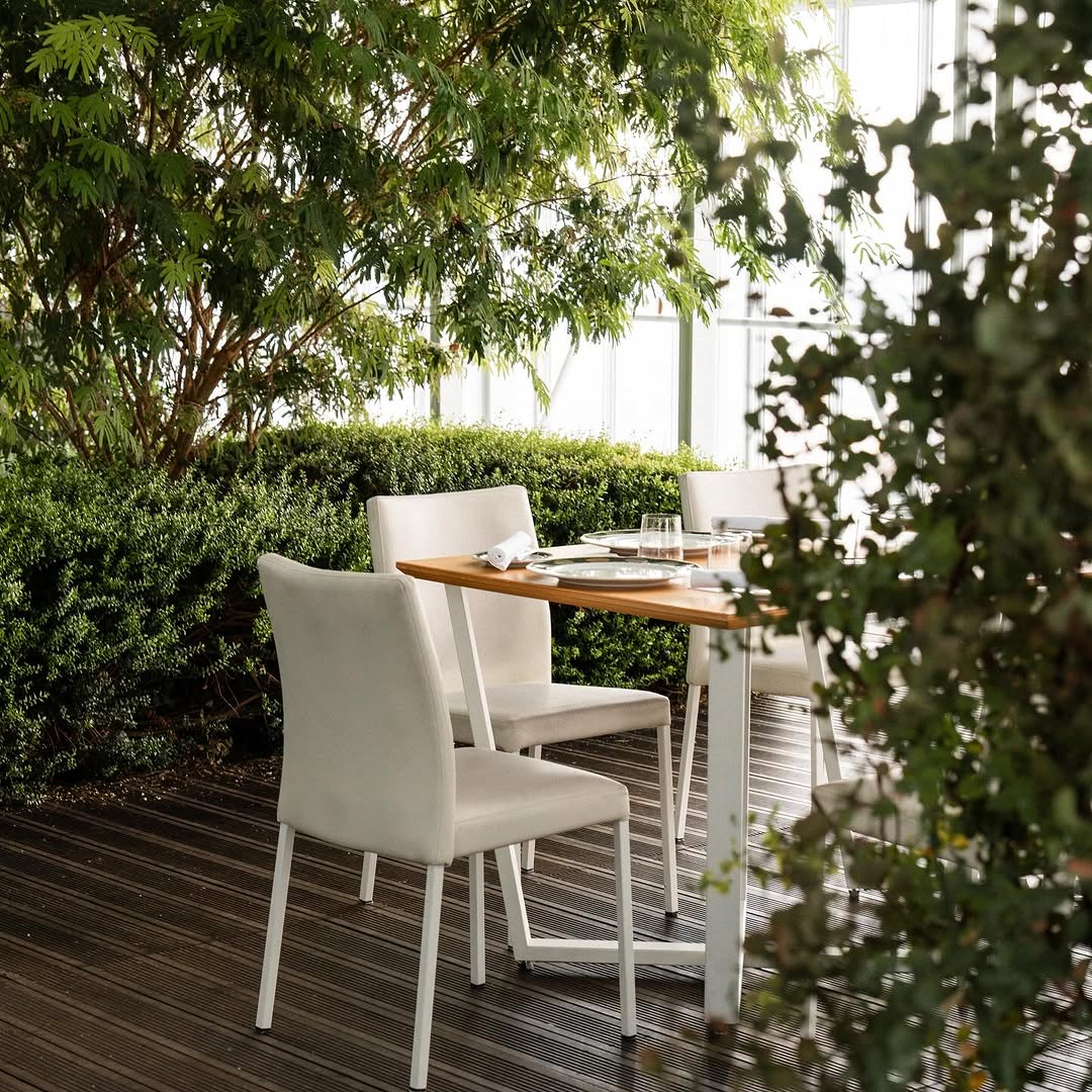 Pranzo nella serra bioclimatica